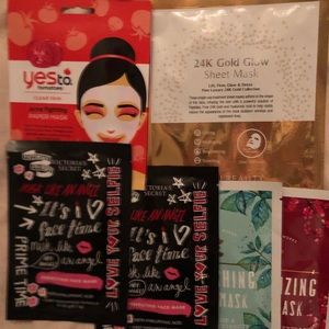 6 assorted sheet masks, unopened.